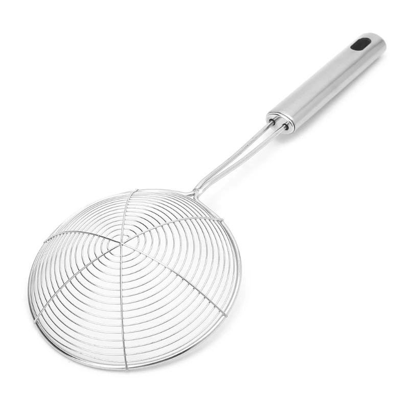 

Solid Strainer Skimmer Ladle With Handle Stainless Steel Kitchen Tool