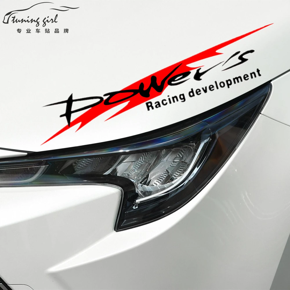 29-59CM Car Stickers Powers Racing Development Reflective Decoration For Toyota Hood Headlights Door Trunk Bumper AutoTuning H20