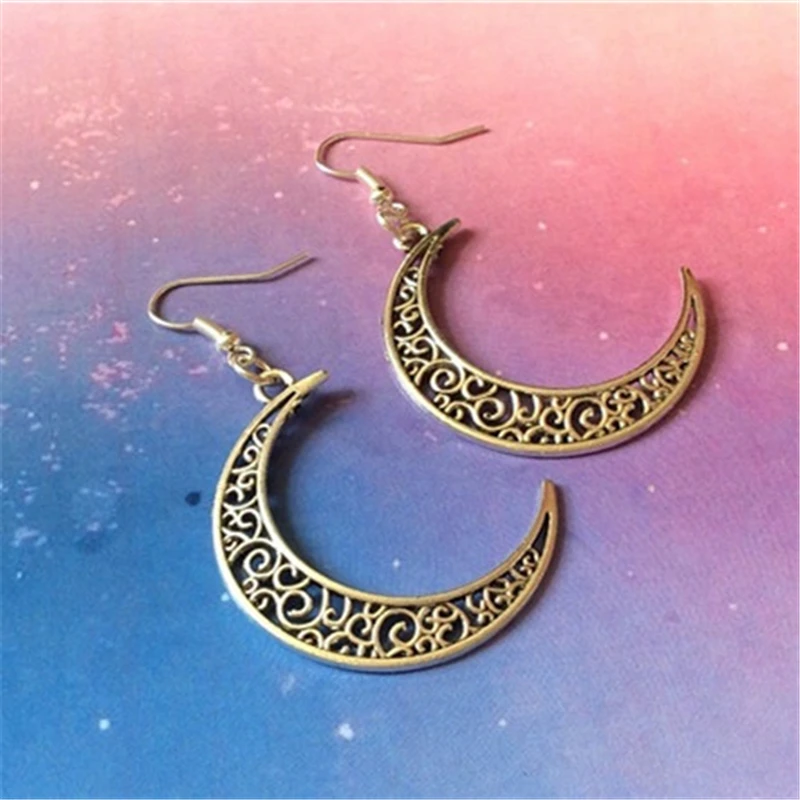 Crescent Moon Earrings, Celestial Earrings, Moon Jewellery, Christmas Jewellery, Galaxy Earrings, Lunar Jewelry, Goth Earrings