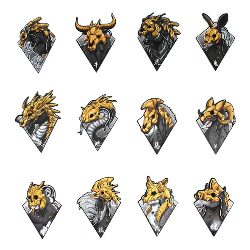 

Chinese Zodiac Animals Tactical Heat Transfer Patch Patron Saint Armband Badge for Clothes Backpack Vest Applique Decoration