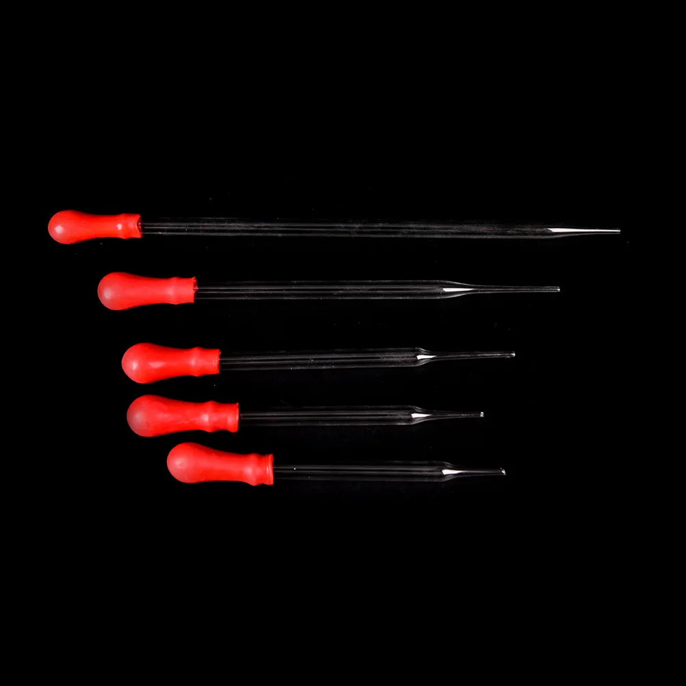 2Pcs Transfer Pipette Alat Laboratorium dengan Merah Rub 9Cm/10Cm/12Cm/15Cm/20Cm Tahan Lama Panjang Kaca Percobaan Medis Pipette Penetes