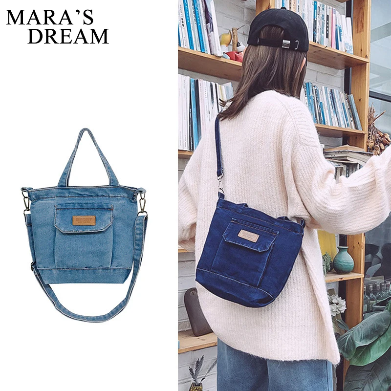 

Mara's Dream Solid Color Denim Bag Female Messenger Bag For Women Shoulder Bag Designer High Quality Crossbody Bag Shopping Bag