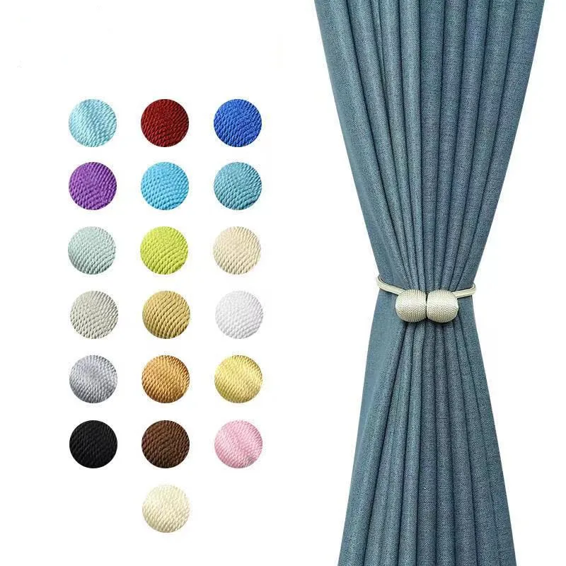 8 Color Magnetic Pearl Ball Curtain Tiebacks Tie Backs Holdbacks Buckle Clips Curtain Rods Holder Room Accessories