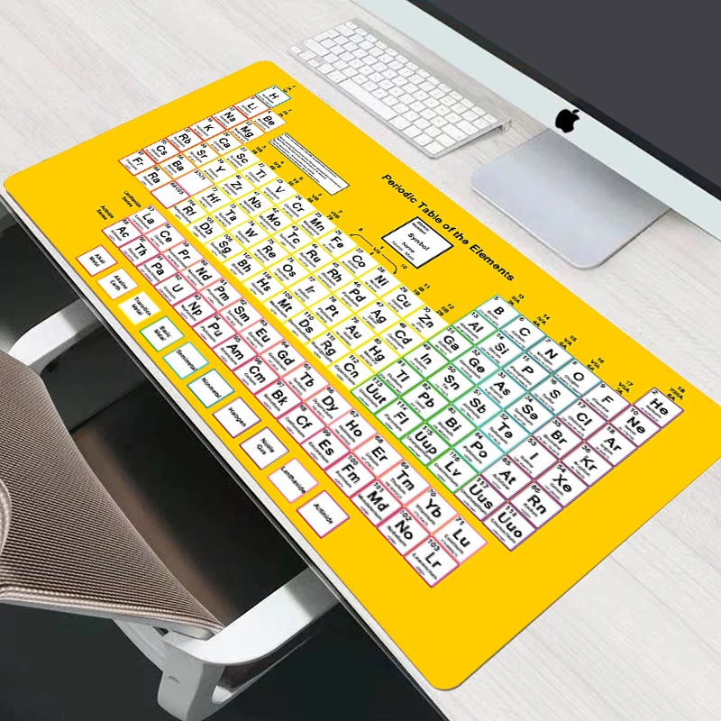 Tappetino per Mouse per Computer di grandi dimensioni tavola periodica degli elementi tappetino da scrivania Gamer tastiera da gioco Mousepad PC Gamers accessori Mausepad Xxl