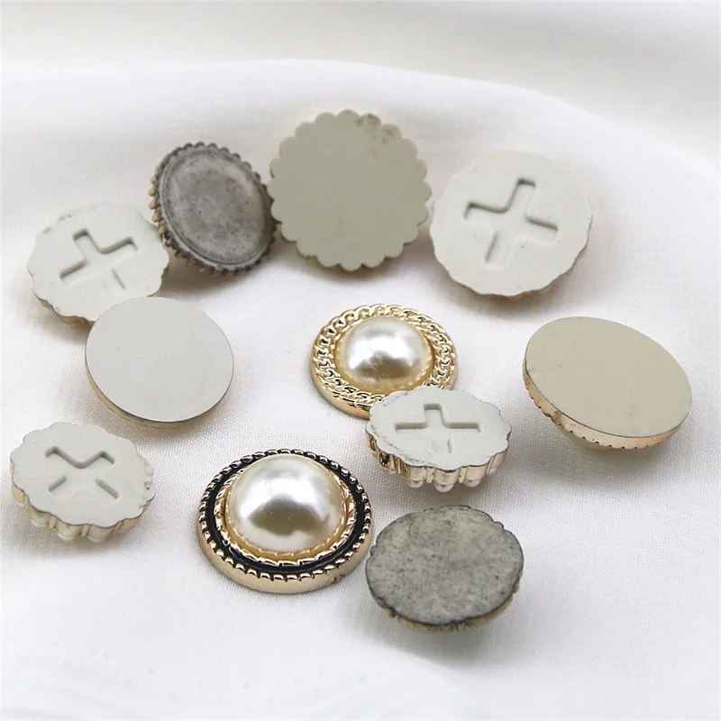 10/20/30pcs Golden Pearl flat back button di lusso Home Garden Crafts Cabochon Scrapbooking accessori di abbigliamento