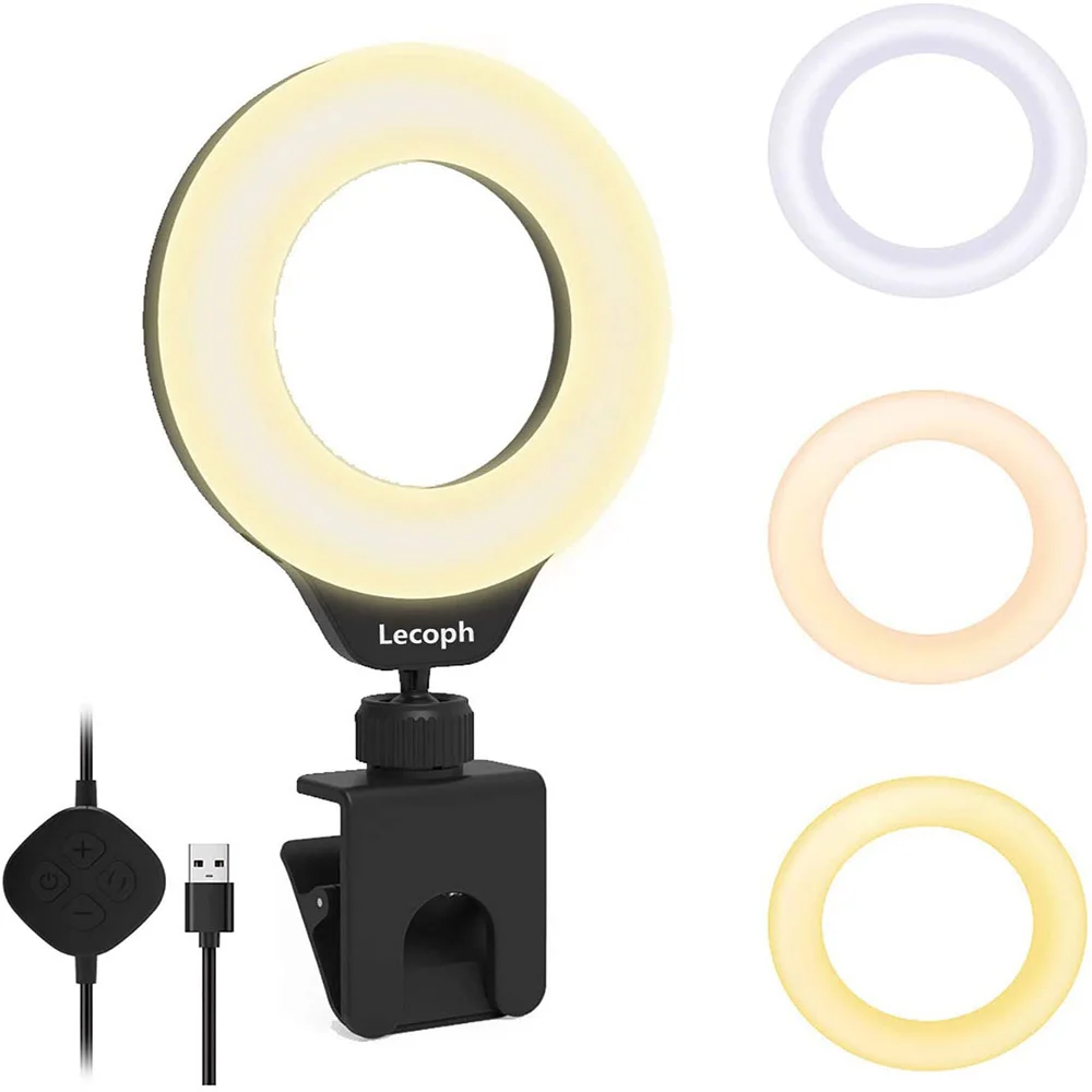 

Ring Light With Clicker for Laptop Computer PC, Usb Video Conference Zoom Webcam Lighting for Youtube Streaming, Chat