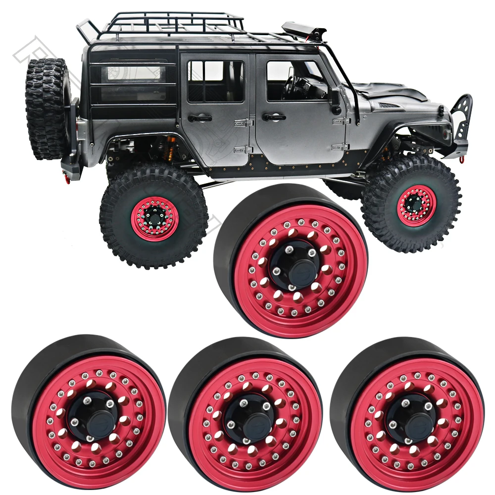 4Pcs 1/10 RC Crawler Aluminum Alloy 1.9Inch Beadlock Wheel Hub Rim for TRX4 TRX6 Axial SCX10 III AXI03007 GRT EX86190