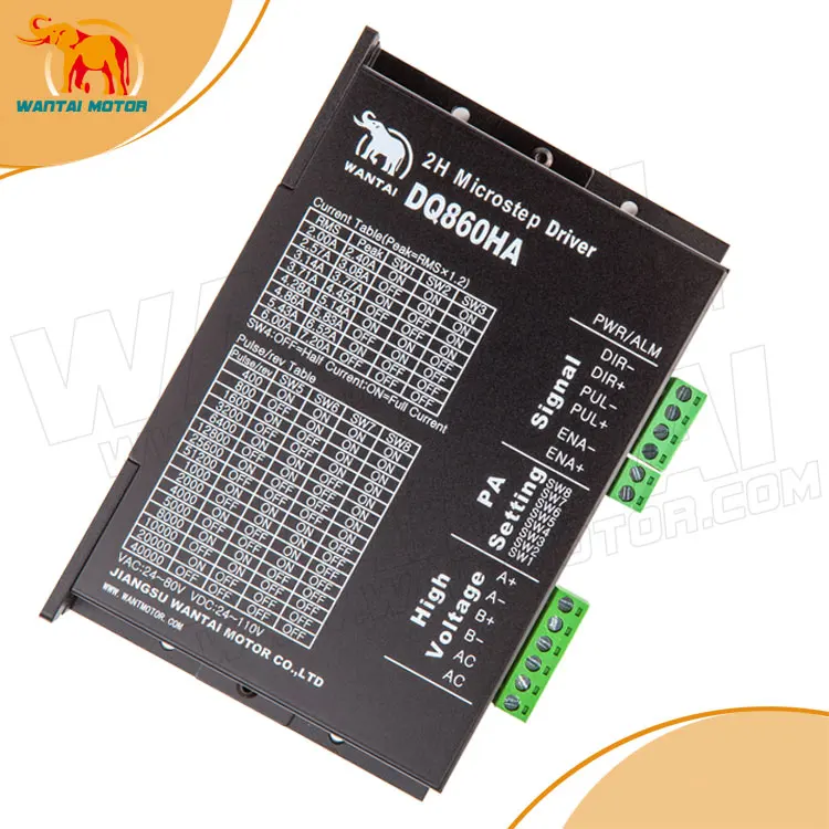 

New Update! Wantai Stepper Motor Driver DQ860HA AC24-80V DC24-110V7.2A 256Micro CNC Router Mill Cut Laser Engraving Grind Foam