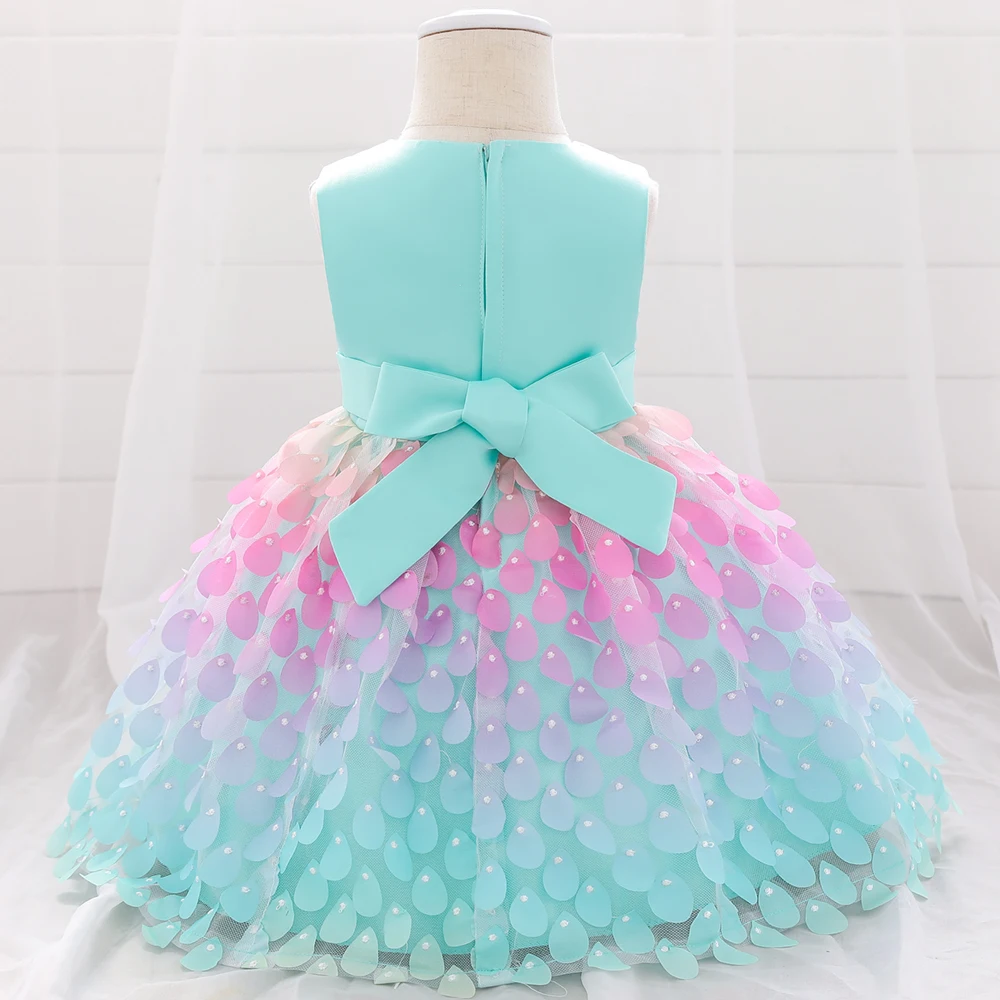 Mermaid Baby Girls Summer Dress Infant Baby 1 Year Birthday Princess Party Dresses For Girl Wedding Prom Gown Toddler Clothes