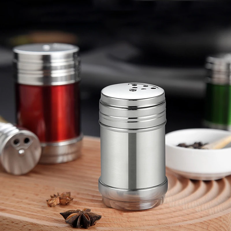 Stainless Steel Jars For Spices Waterproof And Moistureproof Kitchen Supplies Salt Shaker And Pepper Shaker kitchen Accessories