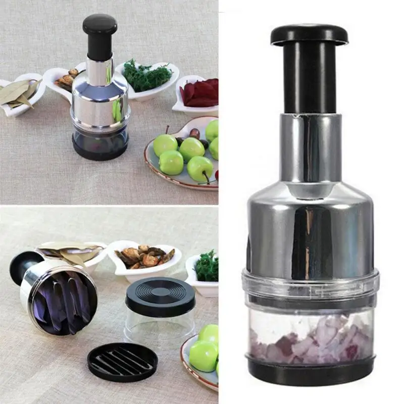 

1PC Multifunction Hand Press Food Cutter Onion Nuts Grinder Mincer Manual Safety Efficient Fruit Vegetable Chopper Kitchen Tool