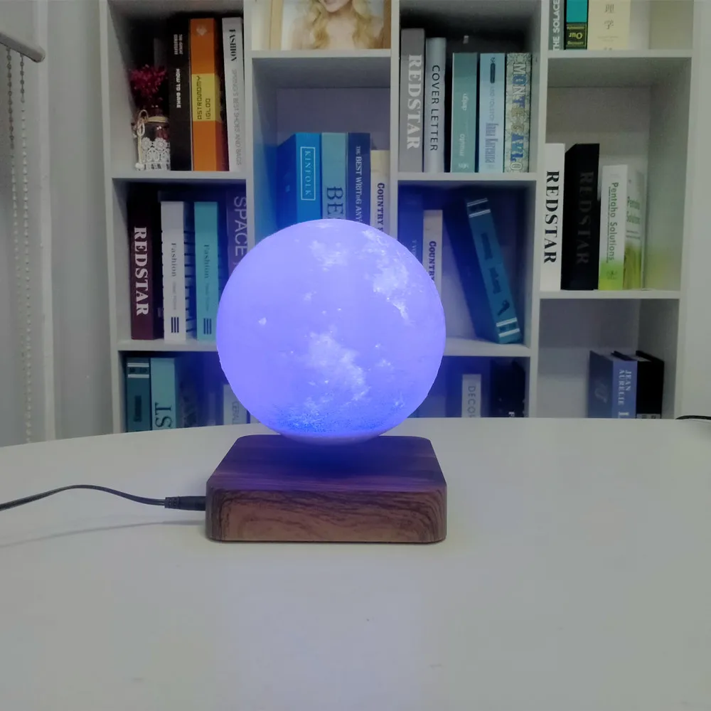 Maglev 3D Printed Moon Lamp New 16Colors Floating Moon With Remote Home Office Decorations Table Lamp Night Light Creative Gifts