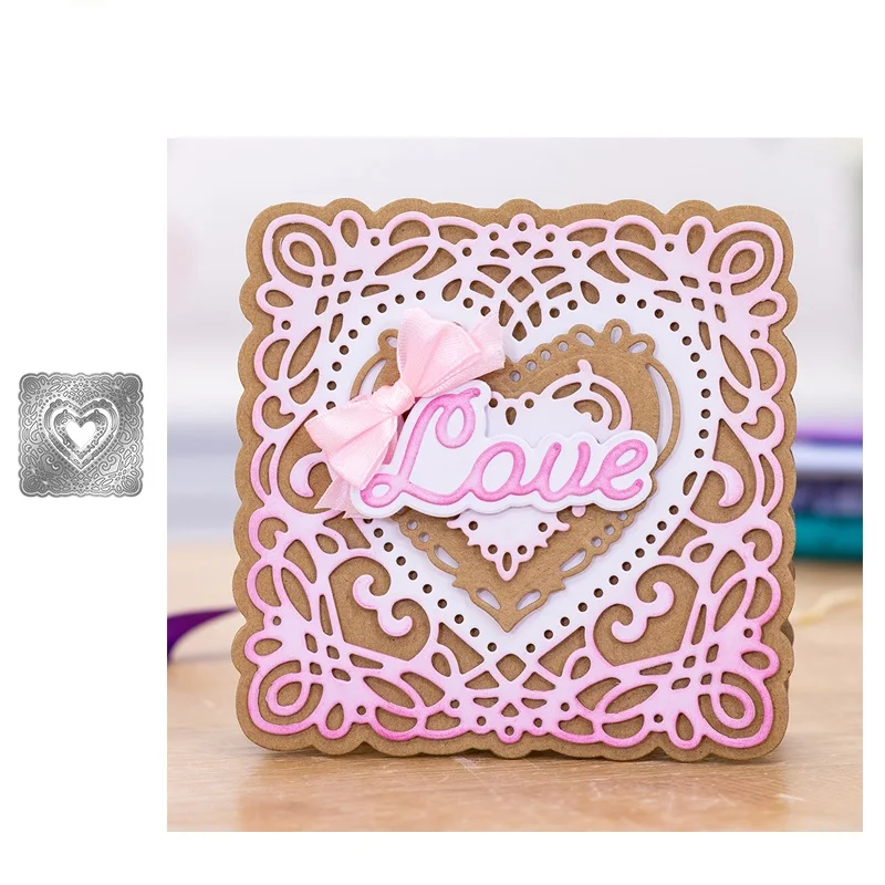 New Entwined Hearts frame metal Cutting Dies Stencils DIY Scrapbooking Paper/photo Cards Embossing Dies