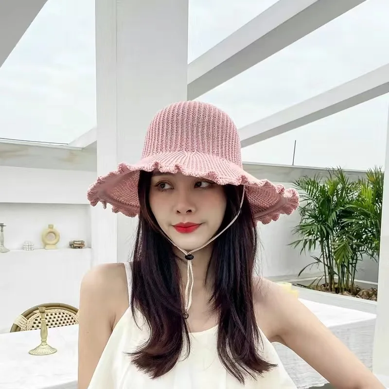 Women Summer Hat Visor Sun Hat Beach Women Summer Hat High Quality UV Protect Travel Cap Lady Wave Edge Cap Female