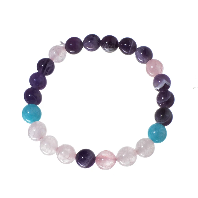 Set di perline di quarzo rosa ametista naturale da 8MM 108 Japa Mala Yoga meditazione spirito collana con ciondolo con nappa di gioielli sonici