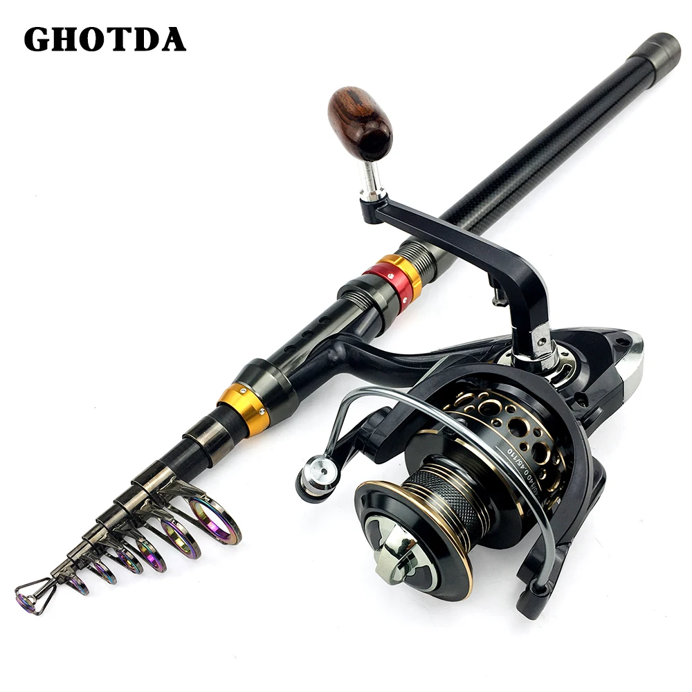 Telescopic Fishing Rod Combo and Reel Kit Spinning Fishing Reel Gear Pole Set Fishing Reel and Rod 