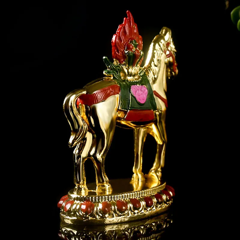 Tantric Supply Esoteric Buddhist Alloy Metal Gold Plating Treasured Horse Putting Decoration Crafts