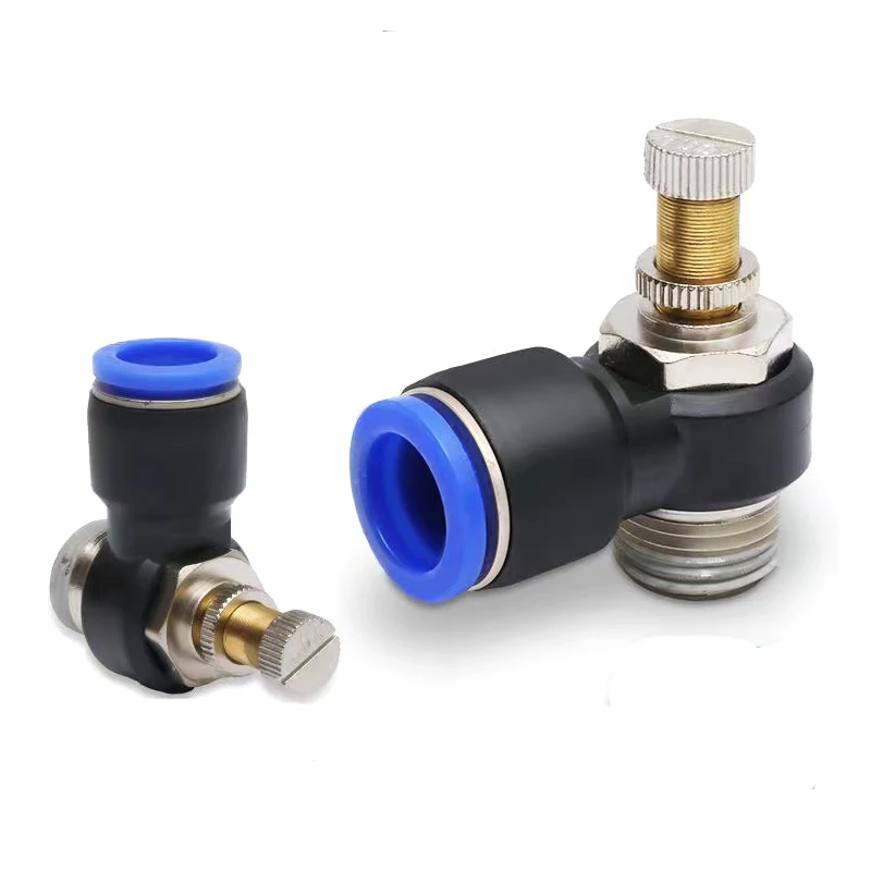 SL 4 6 8 10 12mm Fast Connection Pneumatic Fitting M5'' 1/8'' 1/4'' 3/8'' 1/2'' Air Speed regulating Valve Throttle Valve