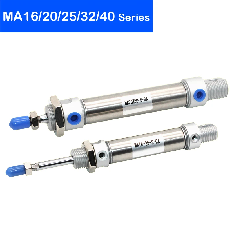 MA16/20/25/32/40 Stainless Steel Double Acting Mini Pneumatic Cylinder 25 To 500 mm Stroke Air Pressure Cylinder image 3