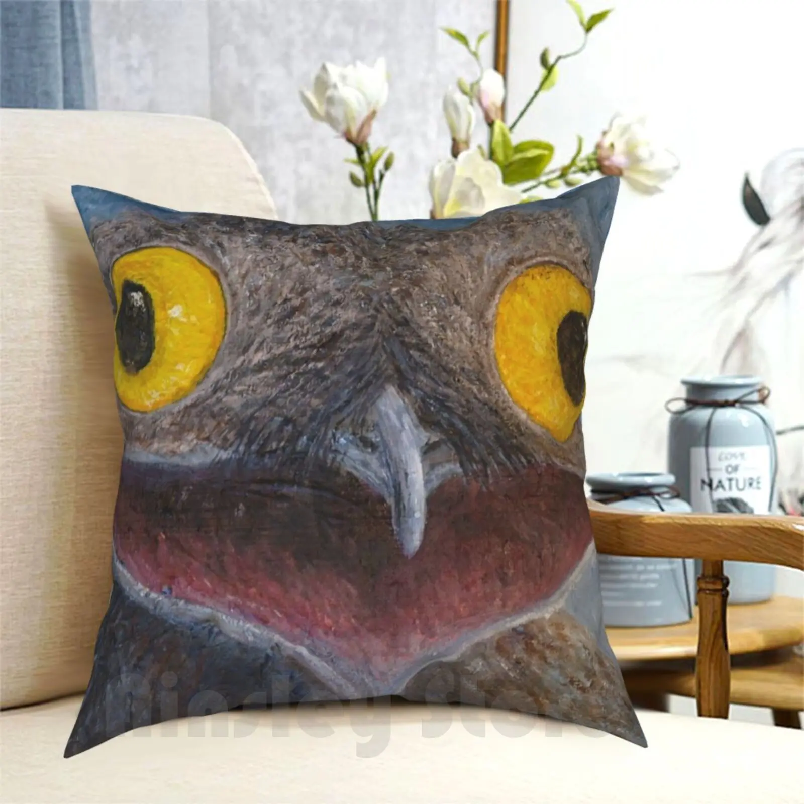 

Common Potoo ( Nyctibius Griseus ) Pillow Case Printed Home Soft DIY Pillow cover Oil Painting Realism Potoo Common Potoo