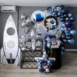 87/89pcs Astronaut Rocket Foil Balloons Outer Space Party Decors Globos Star Sky Theme Birthday Party Decoration Kids Favors