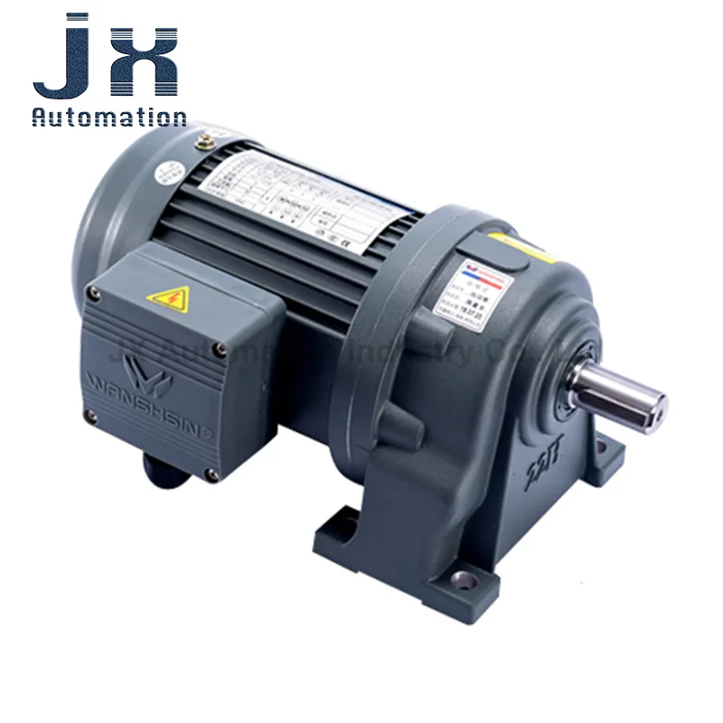 WANSHSIN Three-phase 380V 1.5KW 2HP Horizontal AC Gear Motor GH-32-1500-5-S Gear Ratio 1:5 Shaft Diameter 32mm Without Brake