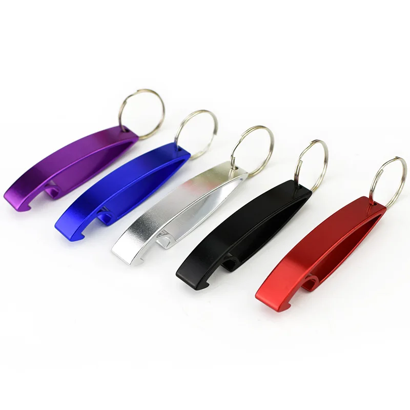 200Pcs Portable Beer Bottle Opener Keychain Mini Pocket Aluminum Alloy Beverage Beer Bottle Opener Wedding Favor Gift Laser Logo