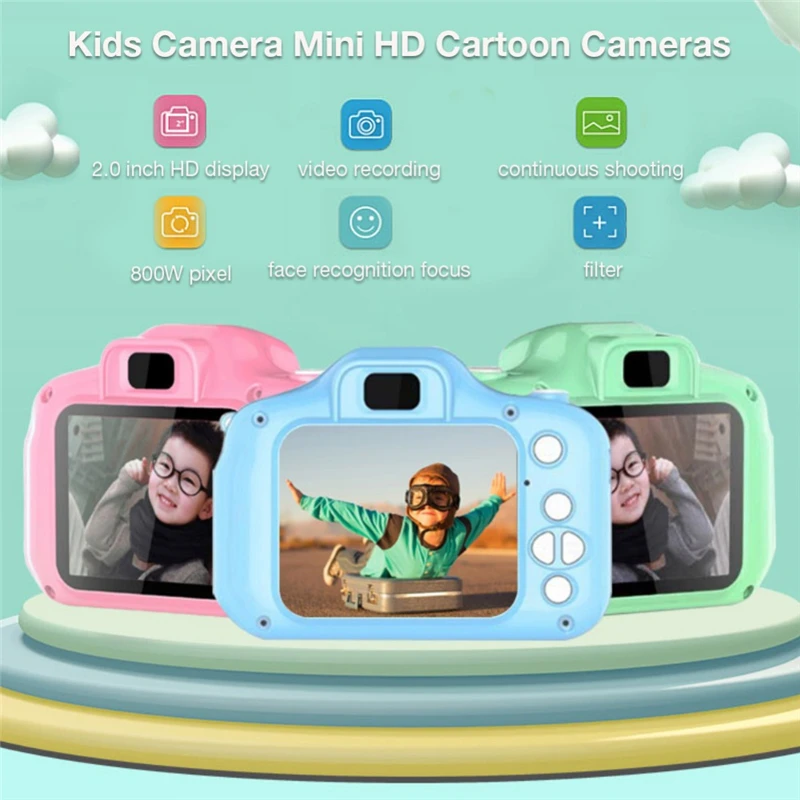 Nieuwe Collectie Kids Mini Digitale Camera 2.0 Inch HD Scherm 2 mega pixels 1080 P Projectie Video Camera Cadeau voor Kinderen Camera Speelgoed