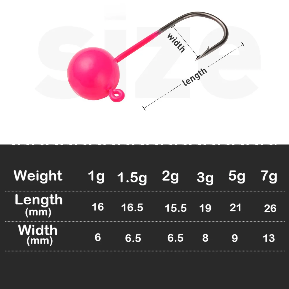 JOHNCOO 10pcs UL Fishing Hook Jig Head 1g-7g Barbed Hook Soft Lure Light  Jigging Hook Fishing Hook Head Hook