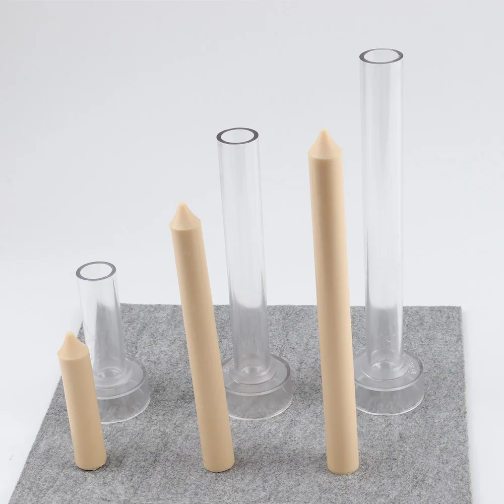 DIY Church Candle Mold 3D Long Pole Cylinder Candle Making Kit Acrylic Plastic Molud Candlelight Dinner Candles Home Decor