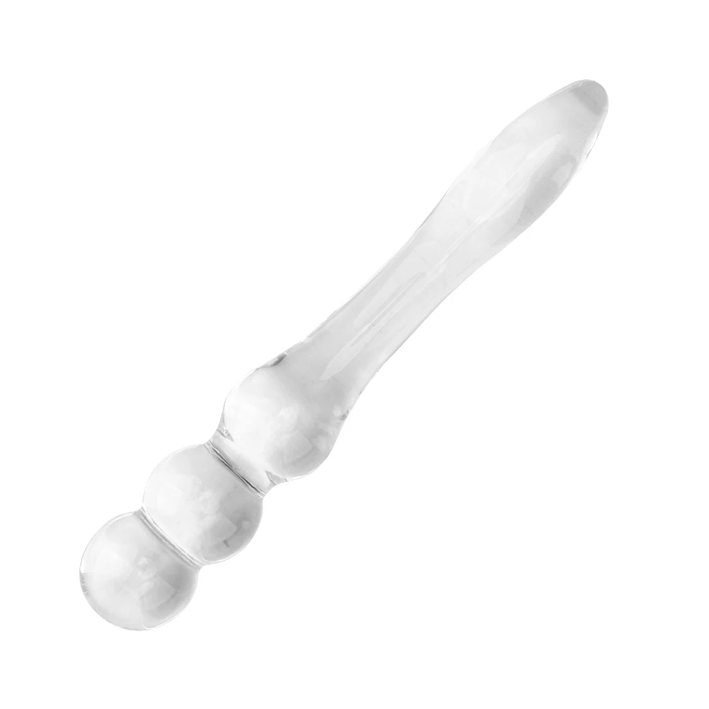 Cuentas Anales de vidrio para mujeres y hombres, tapón Anal, masajeador de próstata Vaginal, consolador, masturbador femenino, Juguetes sexuales, productos eróticos para adultos, 19cm