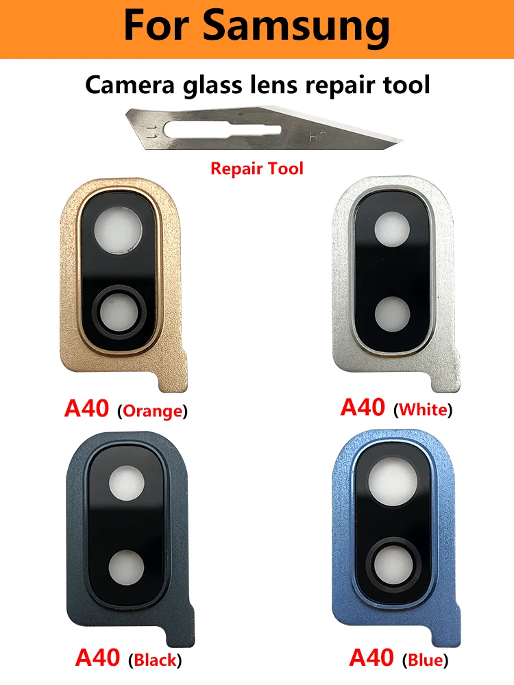 New Housing Back Rear Camera Glass Lens With Cover Frame Holder For Samsung A10 A105F A30 A305F A40