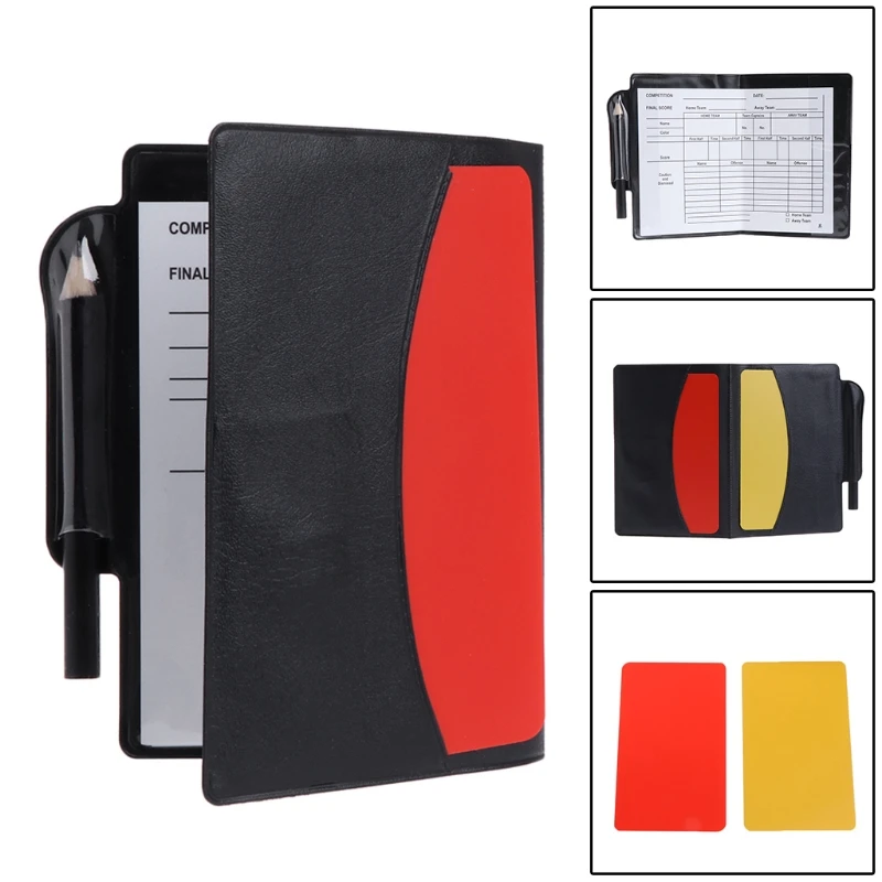 

New Sport Football Soccer Referee Wallet Notebook with Red Card and Yellow Card