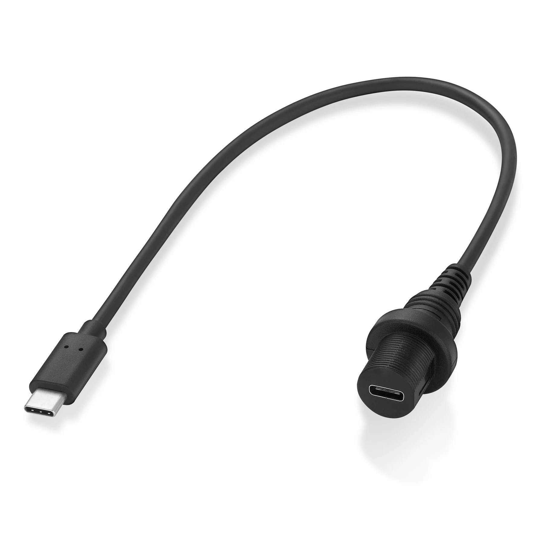 Bochara USB Type C 3.0 2.0 mâle à femelle tableau de bord encastré câble d'extension pour voiture camion bateau moto