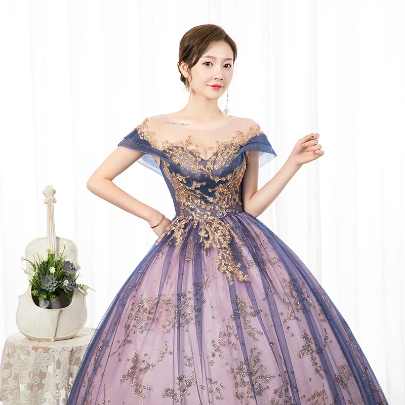 Quinceanera 2023 Luxury Party Prom ชุดเดรสสั้นแขนยาวความยาวชุดไปงานเต้นรำ Vintage Quinceanera ชุด