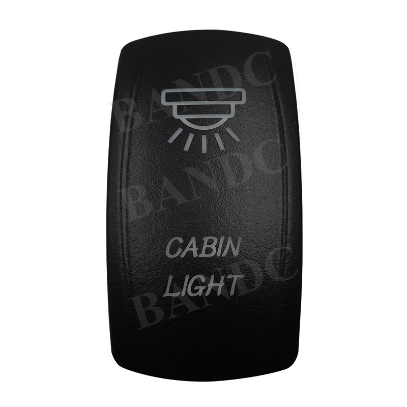 Cover Cap Only! CABIN LIGHT Laser-etched Rocker Switch Cap for Car Boat Marine Caravan Switches, Support Backlit, Auto DIY Parts