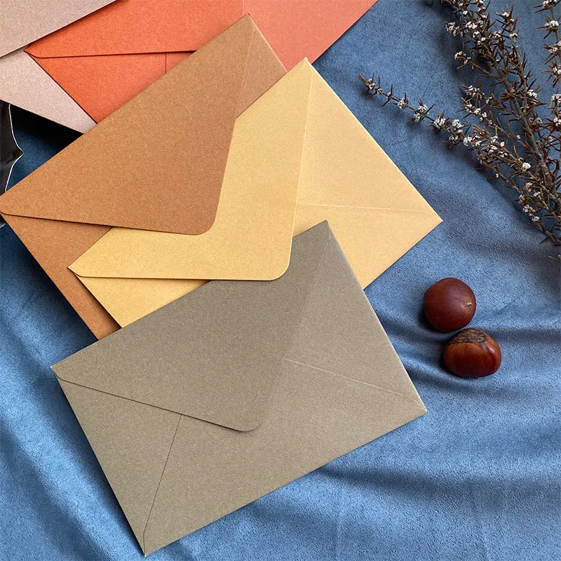 Pure Color Luxury Paper Envelope Earth Color Series 10.5x15.5cm For Wedding Invitation Envelope Greeting Card Gift Envelope