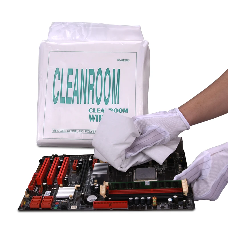 โรงงานราคา300ชิ้นกระเป๋าทิ้งนอนวูฟเวนอุตสาหกรรมเยื่อไม้ Cleanroom Wiper ดูดซับสูง Airlaid กระดาษทำความสะอาด