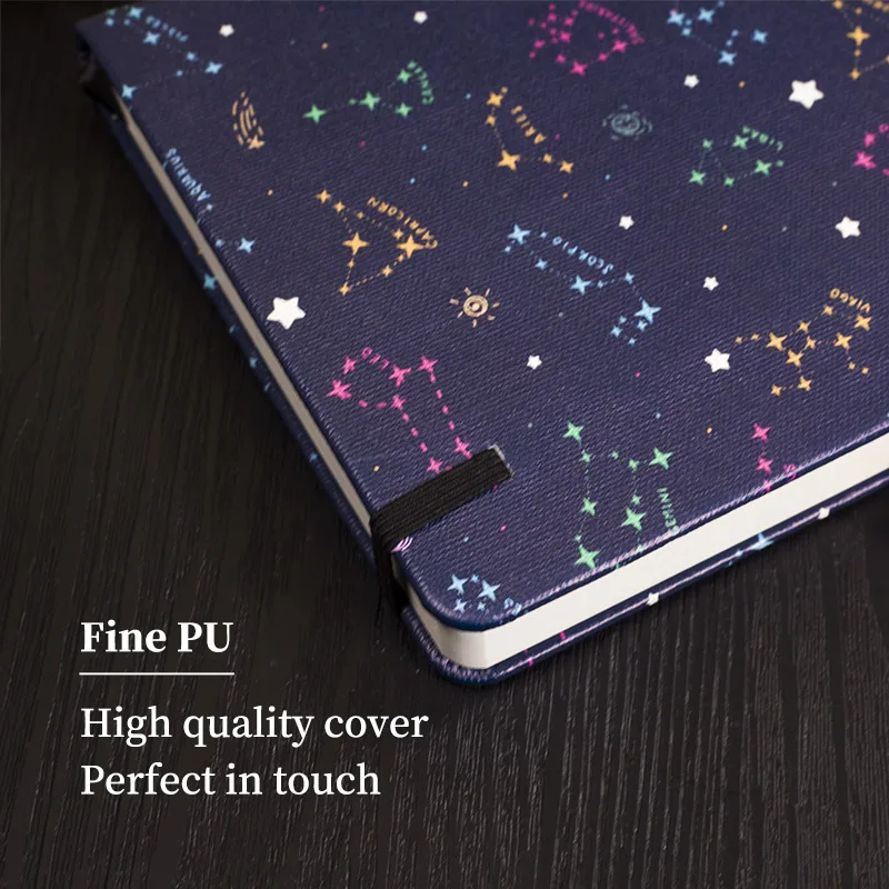 Corderona B6 160gsm Dotted Bullet Notebook Hard Cover Leatherette Elastic Band Back Pocket Travel Journal