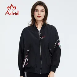 Astrid 2022 New arrival Spring Young fashion Women's Short Jacket Casual trench coat high quality Black Thin women coat ZS-7012