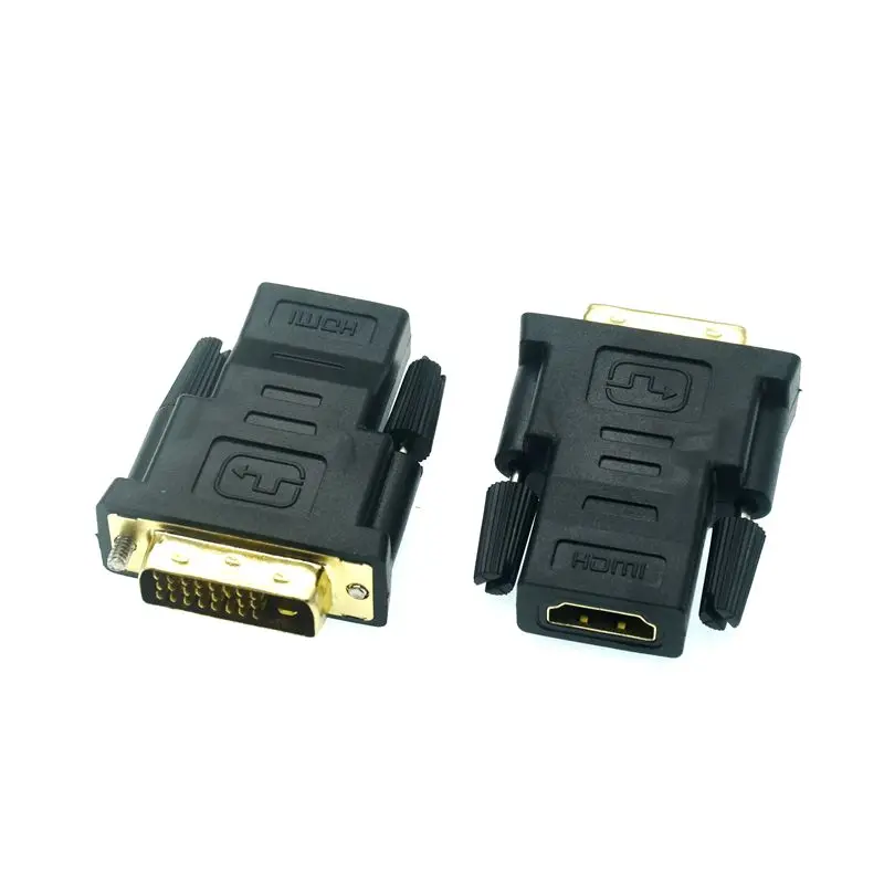 1PCS DVI To HDMI-compatible Adapter Bi-directional DVI D 24+5 Male Cable Connector HDMI-compatible Converter HDTV Projector