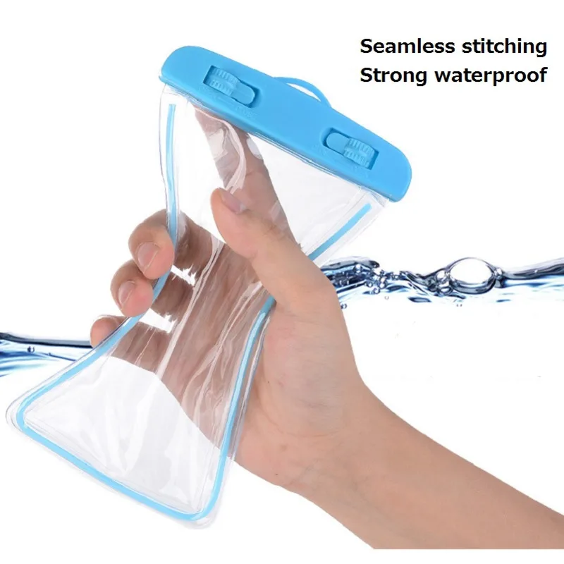 Portable Waterproof Phone Pouch 6 Inch PVC Clear Phone Waterproof Bag For Water Games Beach Diving Surfing Skiing Swimming