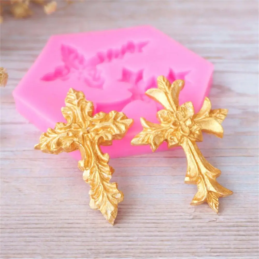 Cross Christian Silicone Mold European-style decorative pattern Cake Decorating DIY Sugarcraft Art Lovely Chocolate Candy Tools