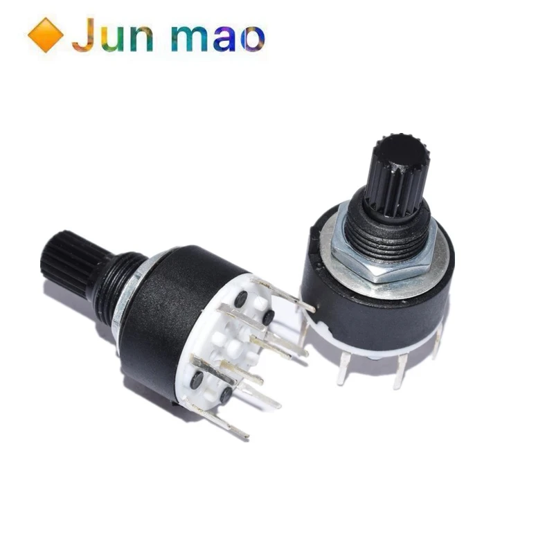 

1PCS SR16 Plastic 16MM Rotary Band switch 2 Pole 3 4 position 1 Pole 5 6 8 Position Handle Length 15MM Axis band switch