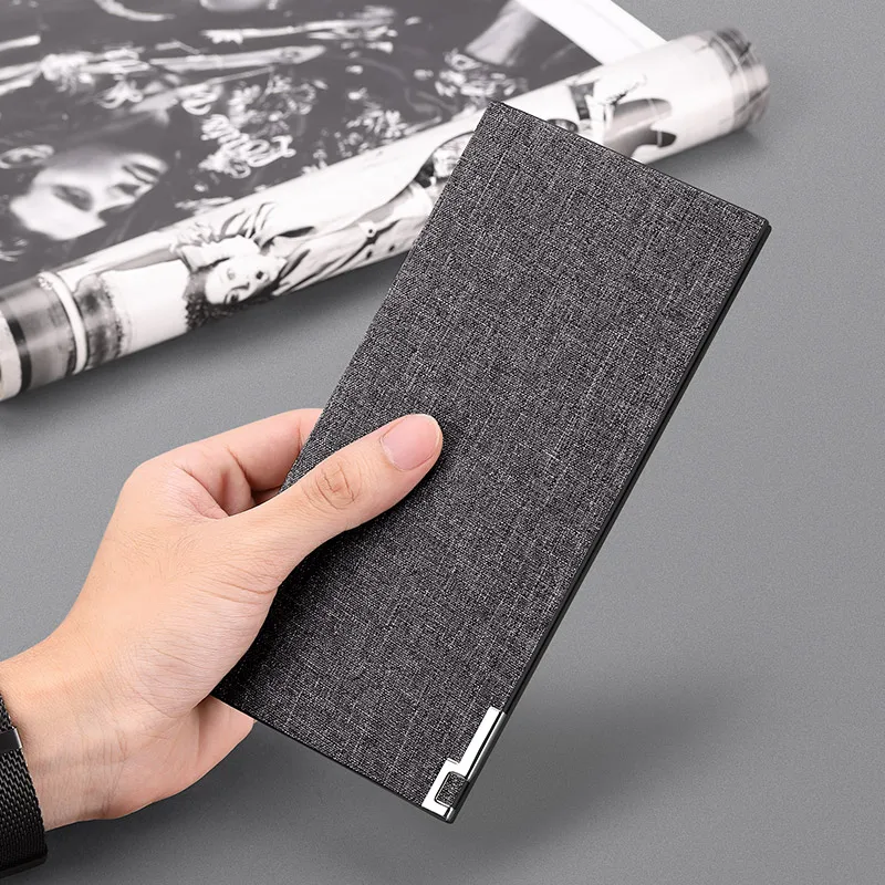 

Canvas men's Long Wallet fashion new card holder leisure brand card bag