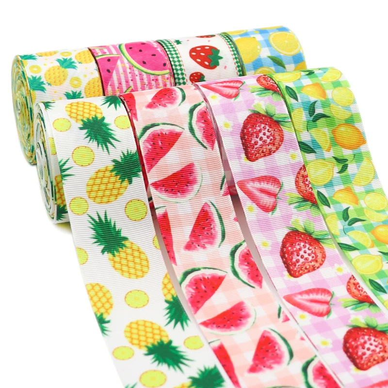 10 Yards 1,5" 38MM Frucht-Ananas-Printed-Kordelband für Haaraccessoires, DIY-Bastelbedarf, Nähen, Handarbeit Y2021051301 – Detail 3