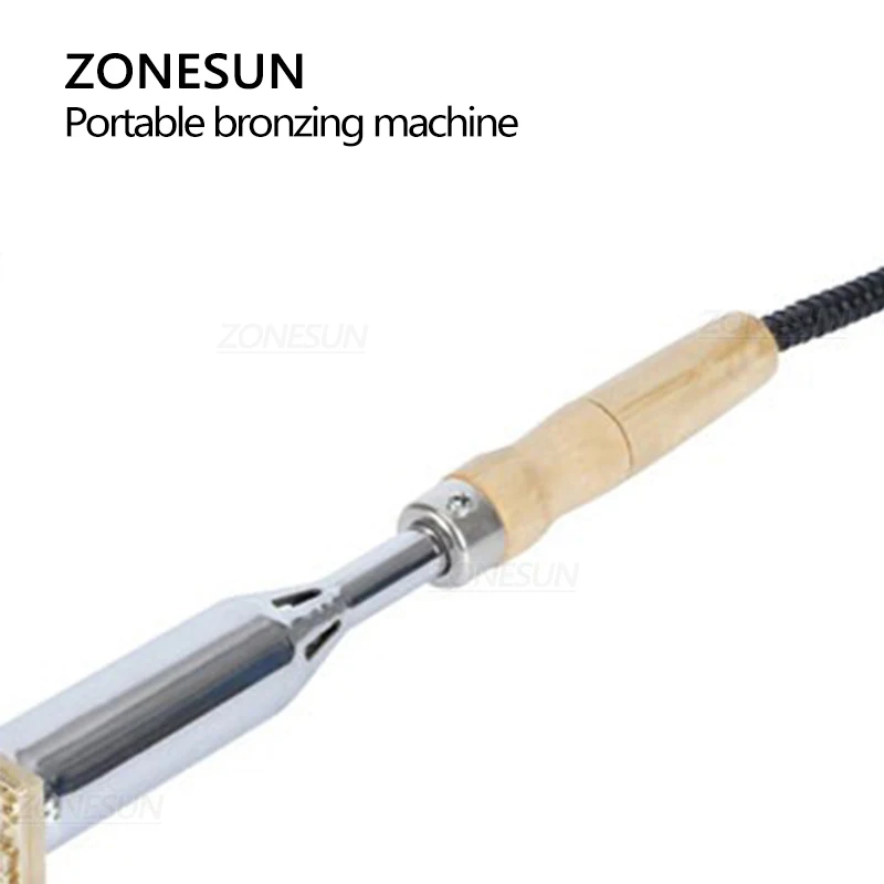 ZONESUN Portable Manual Leather Bread Paper Card Hot Stamping Embossing Machine Branding Iron With Adjustable Temperature