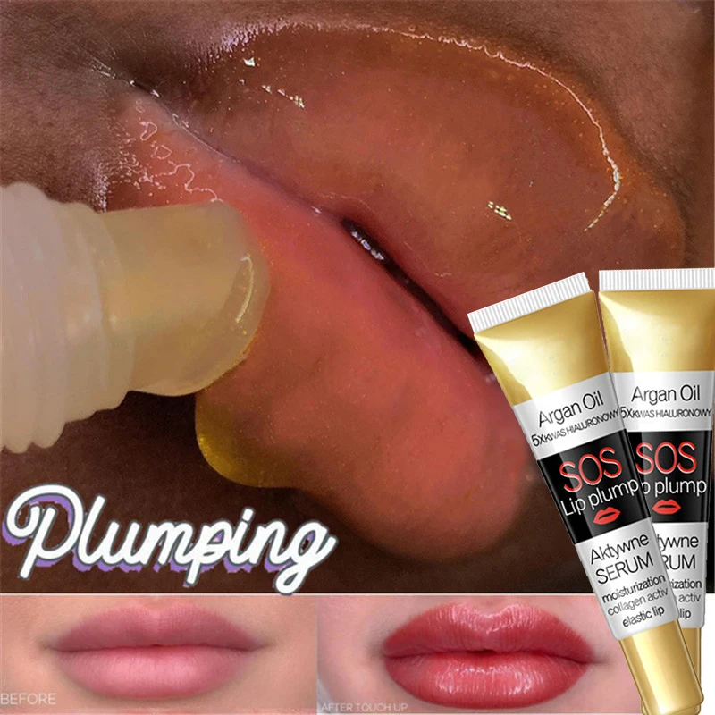 Lip Maximizer SOS Lip Plumper Oil Karite Lip Plump Moisturizing Lip Plumper Gloss Argain Oil Serum Moisture Lip gloss12PC