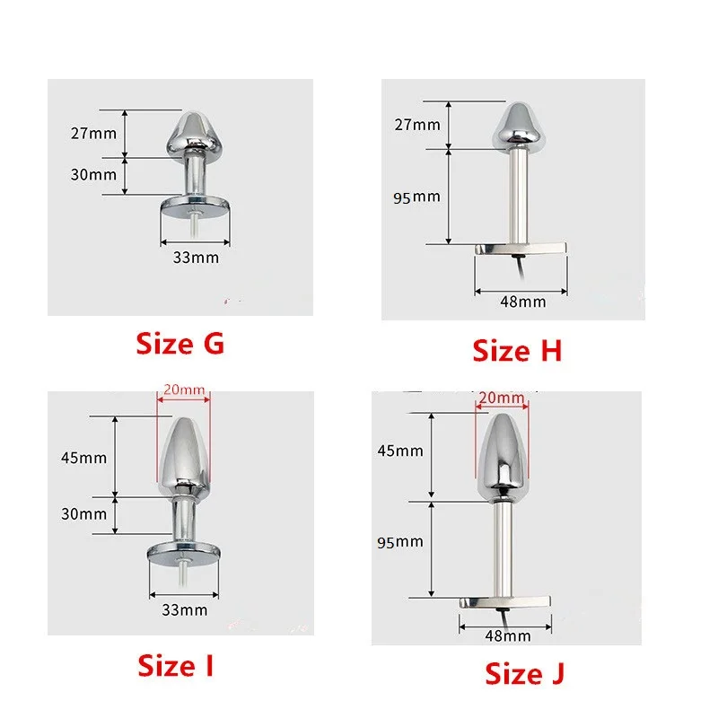 New Bi-polar electro shock Vaginal tight Huge Butt Plug Metal Anal beads Prostate Electrical Stimulation G spot medical Sex Toy