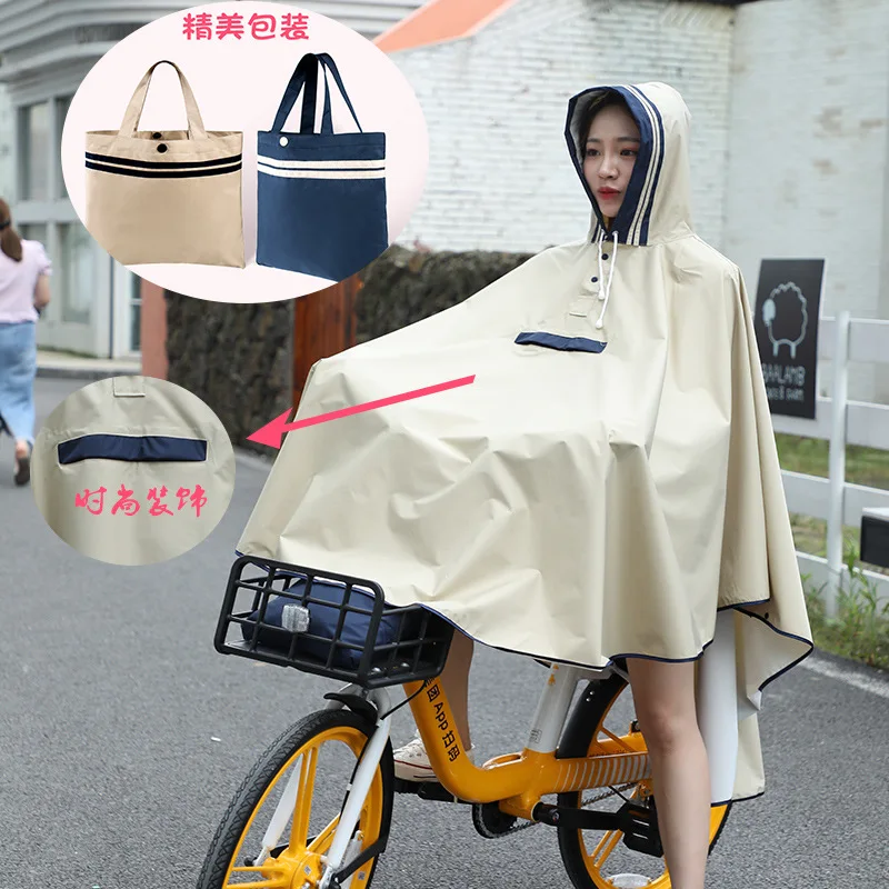 New Bicycle Electrombile Rainwear With Bag Space Adult Outdoor Walking Poncho Raincoats Portable Hiking Women Rain Coat